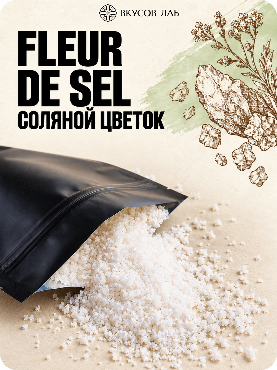 Соль морская пищевая Fleur De Sel